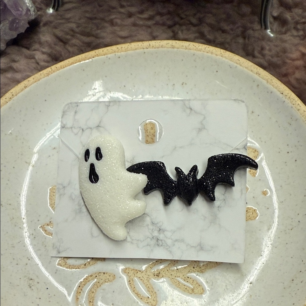 Ghost and Bat stud earrings